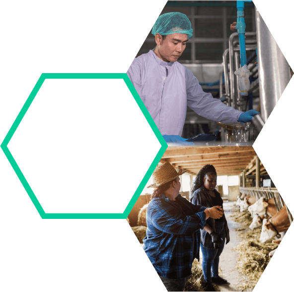 Farmers with their livestock and a man testing water for purity | Biofence Technologies